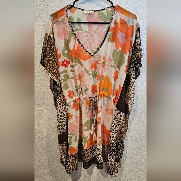 Kori tropical and leapard swim cover up M/L - Picture 1 of 4